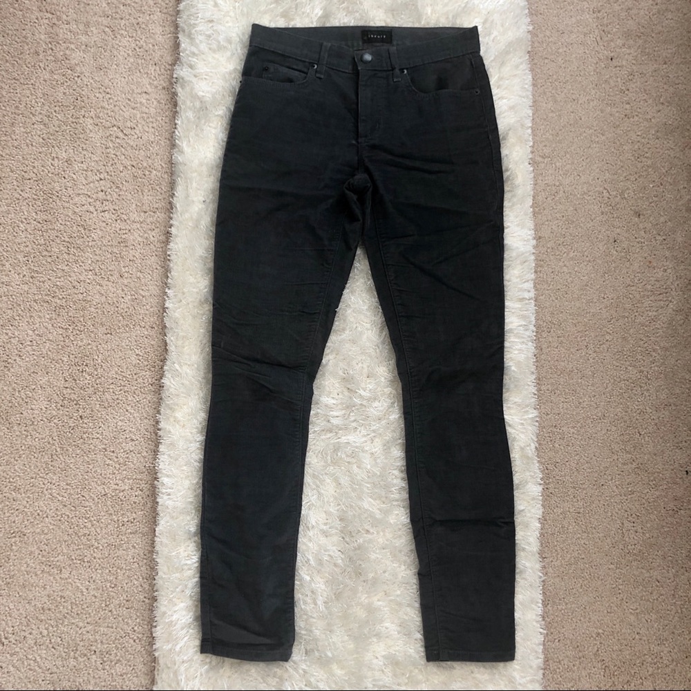 Theory Black Fine Wale Corduroy Skinny Pants Size 25